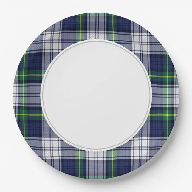 Plato De Papel Placa verde y azul (Anverso)