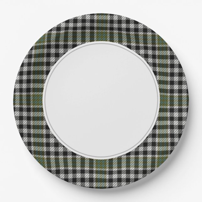 Plato De Papel Placa verde y negra (Anverso)