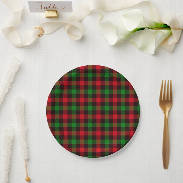 Plato De Papel Placa verde y roja (Boda)
