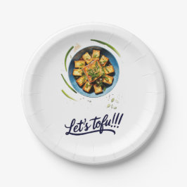 Plato De Papel Placa Yummy Tofu de papel