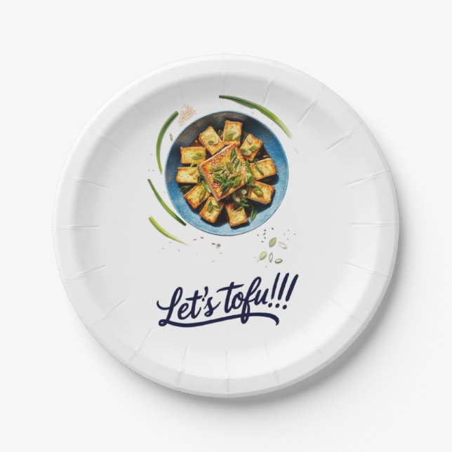 Plato De Papel Placa Yummy Tofu de papel (Anverso)