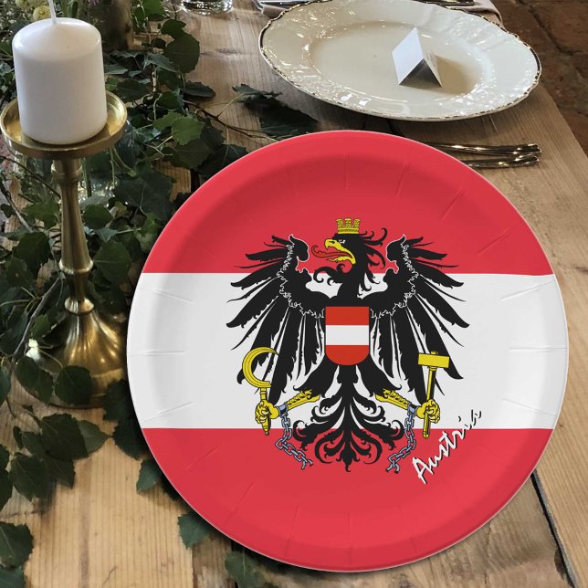 Plato De Papel Placas austríacas de la bandera, fiesta, deportes, (Subido por el creador)