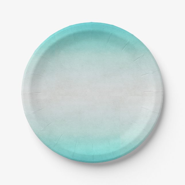 Plato De Papel Placas azules de Ombre (Anverso)