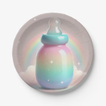 Placas Baby Shower de arcoiris