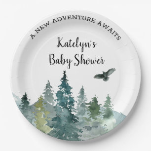 Plato De Papel Placas Baby Shower de aventura rusa