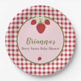 Plato De Papel Placas Baby Shower de fresa