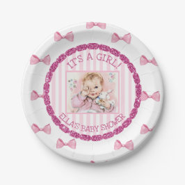 Plato De Papel Placas Baby Shower de papel personalizadas con arc