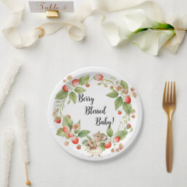 Plato De Papel Placas Baby Shower-Fiesta para el ratón de fresa