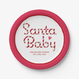 Plato De Papel Placas Baby Shower para Navidades de bebé Santa