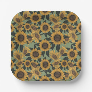 Plato De Papel Placas Baby Shower Sunflower Bloom