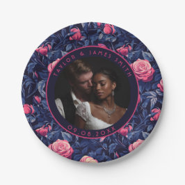 Plato De Papel Placas Bodas Rosas De moda Para Los Groomsmen De L