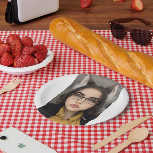 Plato De Papel Placas Chicas Neko Wolf (Picnic)