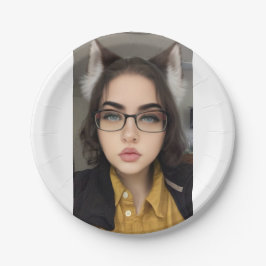 Plato De Papel Placas Chicas Neko Wolf