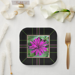 Plato De Papel Placas cuadradas de papel Boda "Raspberry Bee Balm
