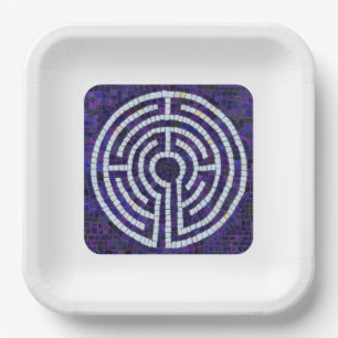 Plato De Papel Placas cuadradas de papel de 9" LABYRINTH VIII - B