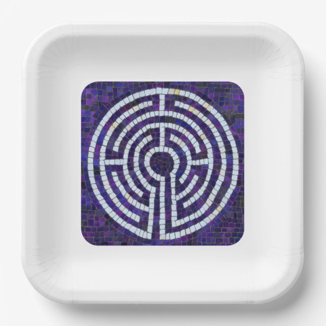 Plato De Papel Placas cuadradas de papel de 9" LABYRINTH VIII - B (Anverso)