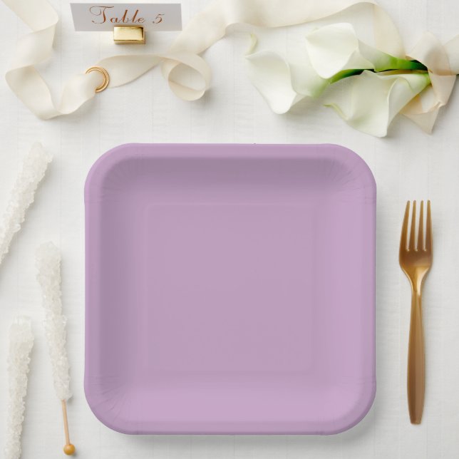 Plato De Papel Placas cuadradas de papel Lilac (Boda)