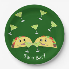 Plato De Papel Placas Cute Taco Bar de papel