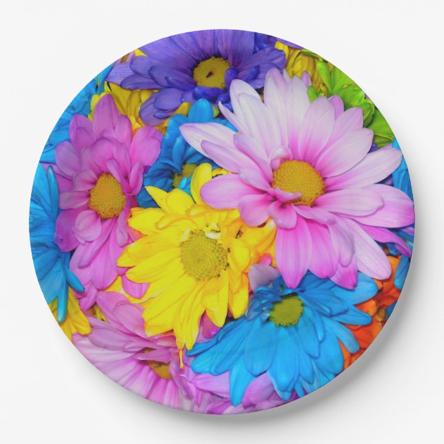 Plato De Papel Placas Daisy Flower Mix Paper (Anverso)