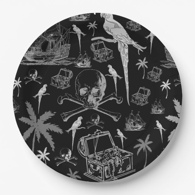 Plato De Papel Placas de aventuras piratas (Anverso)
