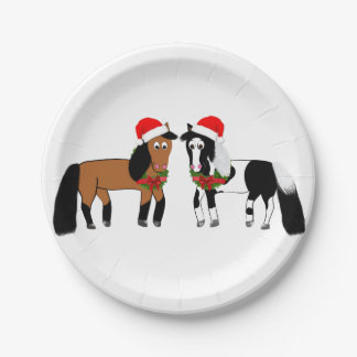 Plato De Papel Placas de caballos navidades