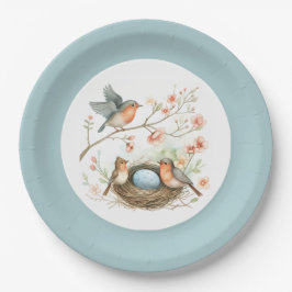 Plato De Papel Placas de celebración de Baby Robin