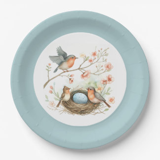 Plato De Papel Placas de celebración de Baby Robin