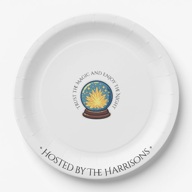 Plato De Papel Placas de cena de Crystal Ball Halloween (Anverso)