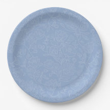 Placas de cena de papel de ducha azul floral de no