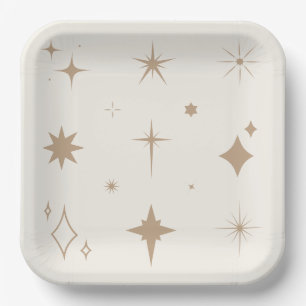 Plato De Papel Placas de colección de Estrellas esparcen