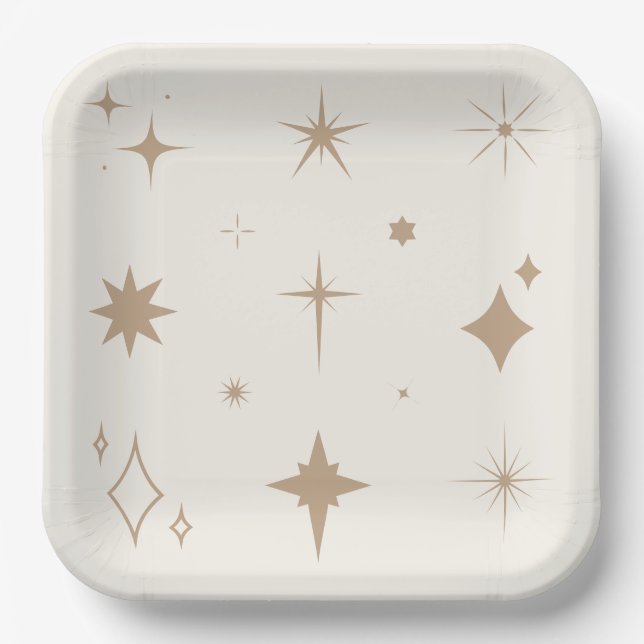 Plato De Papel Placas de colección de Estrellas esparcen (Anverso)