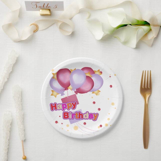 Plato De Papel Placas de cumpleaños (Boda)