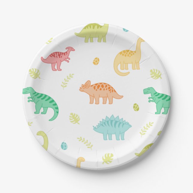 Plato De Papel Placas de cumpleaños de Dino-Mite (Anverso)