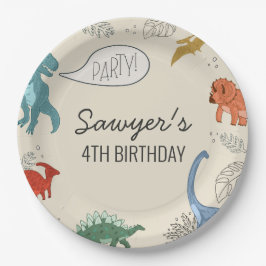 Plato De Papel Placas de cumpleaños de dinosaurios