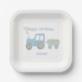 Plato De Papel Placas de cumpleaños de personalizado Tractor