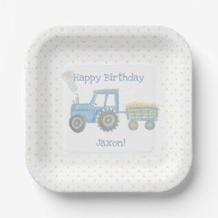 Plato De Papel Placas de cumpleaños de personalizado Tractor