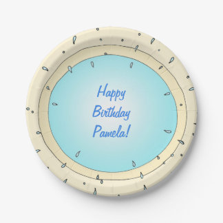 Plato De Papel Placas de cumpleaños personalizadas con salpicón d