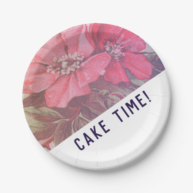 Plato De Papel Placas de desierto modernas de Rosa (Anverso)