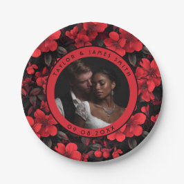 Plato De Papel Placas De Ducha De Novias De Rosa De Moda Para Los