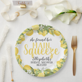 Plato De Papel Placas de duchas para las novias principales de Sq