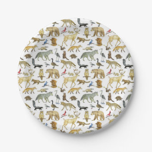 Plato De Papel Placas de fauna y flora silvestres de los Grandes