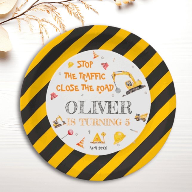 Plato De Papel Placas de Fiesta de camión de construcción (Subido por el creador)