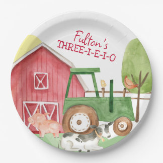 Plato De Papel Placas de fiesta de cumpleaños de la granja de tra