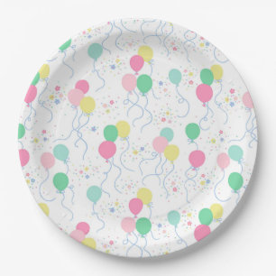 Plato De Papel Placas de fiesta de cumpleaños para globos - y muc