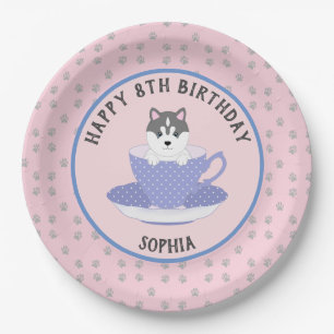 Plato De Papel Placas de fiesta de cumpleaños para perros rosas