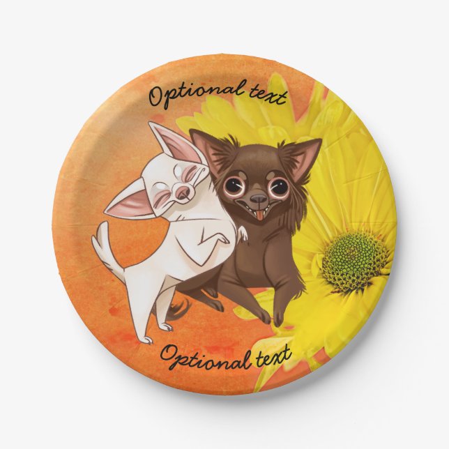 Plato De Papel Placas de Fiesta de papel de Chihuahua (Anverso)