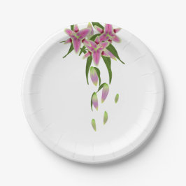 Plato De Papel Placas de Fiesta de papel Stargazer Lily