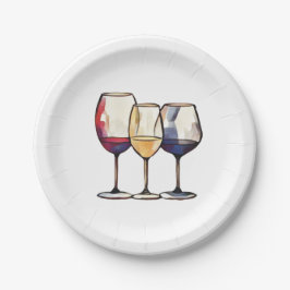 Plato De Papel Placas de Fiesta de vino