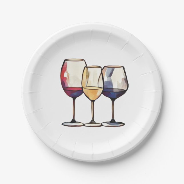 Plato De Papel Placas de Fiesta de vino (Anverso)