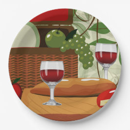 Plato De Papel Placas de Fiesta picnic de queso de vino